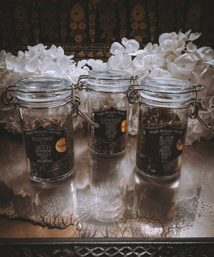 EnlightenMINT Marigold, Rose, Spearmint Green Tea Night Rituals Occult
