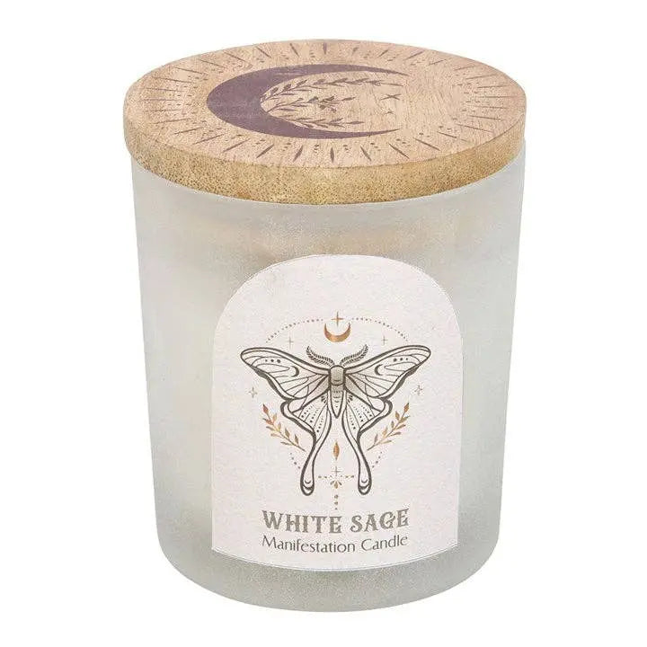 Luna Moth Manifestation Candle with Clear Quartz Crystals Something Different Wholesale