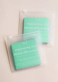 JaxKelly’s Shower Affirmation™ Cards - Teens come in two clear pouches and feature teal waterproof cards for the bath or shower, empowering teens daily with confidence-boosting affirmations.