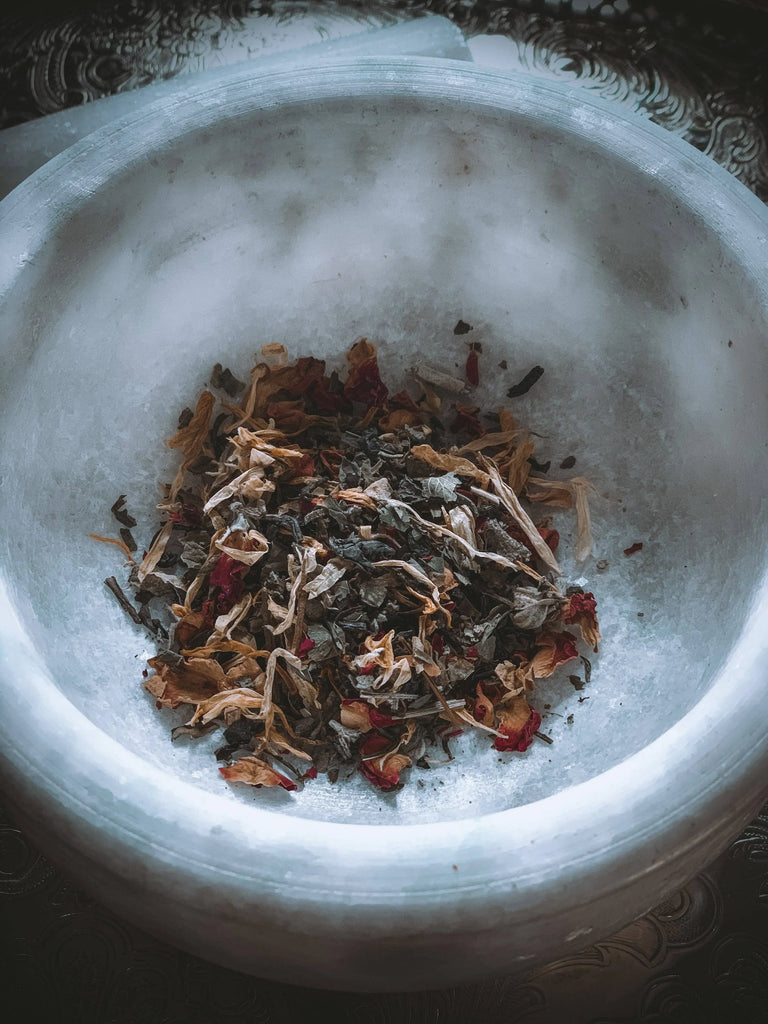 EnlightenMINT Marigold, Rose, Spearmint Green Tea Night Rituals Occult