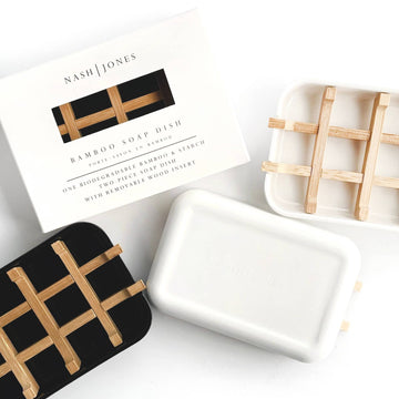 Bamboo Soap Dishes: Black - Luna & Co. SoaperyNash and JonesLuna & Co. Soapery