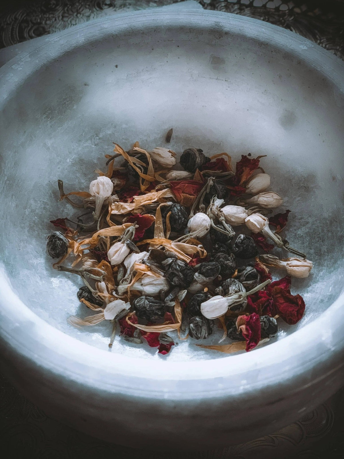 BLOOM Green Jasmine, Lavender, Marigold, Rose Tea - Luna & Co. SoaperyTeaNight Rituals OccultLuna & Co. Soapery