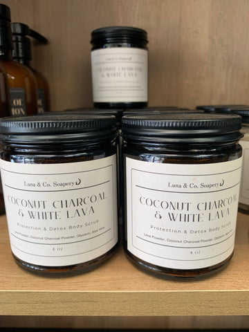 Coconut Charcoal & White Lava: Protection & Detox Scrub - Luna & Co. SoaperyLuna & Co. SoaperyLuna & Co. Soapery