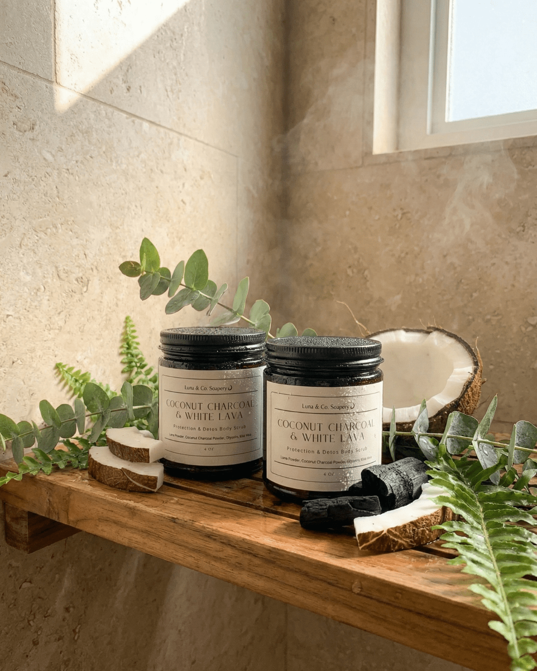 Coconut Charcoal & White Lava: Protection & Detox Scrub - Luna & Co. SoaperyScrubLuna & Co. SoaperyLuna & Co. Soapery