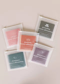 JaxKelly’s Shower Affirmation™ Cards - Boundaries feature five colorful, waterproof cards—Self-Love, Positivity, Grounding, Abundance, and Boundaries—perfect for daily inspiration in your shower routine.