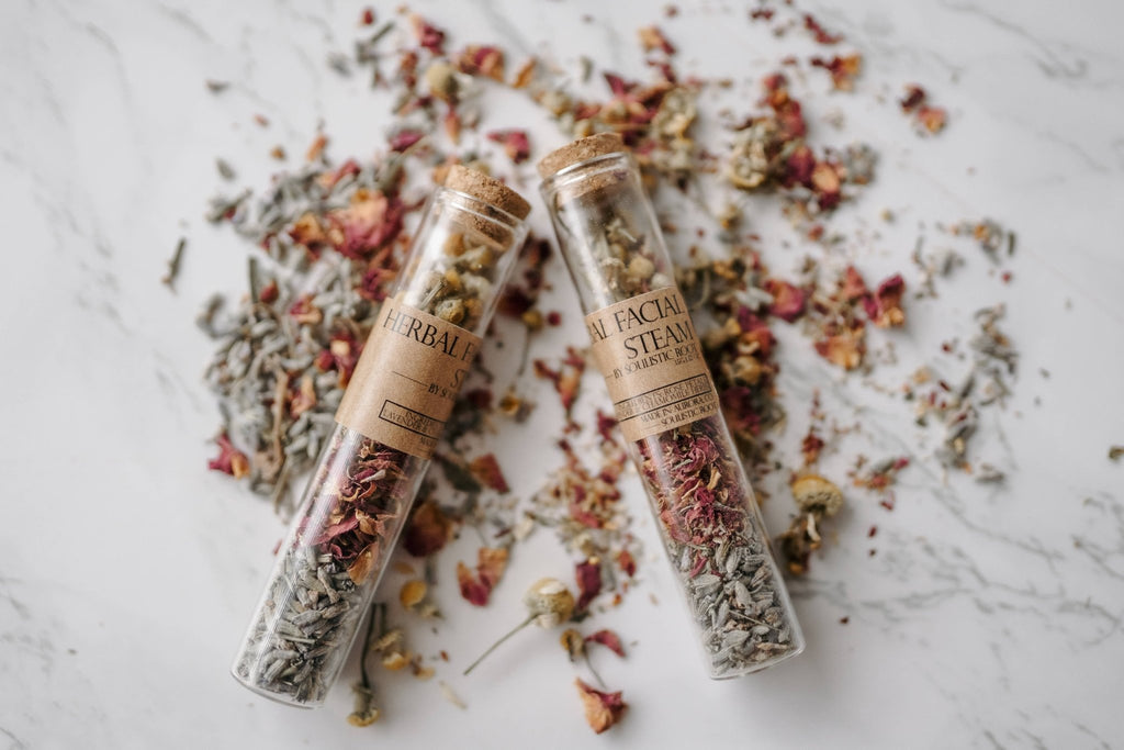 Herbal Facial Steam | Bath Tea with Dried Flowers and Herbs - Luna & Co. SoaperyFace CareSoulistic Root - Essential Oils & Self Care GiftsLuna & Co. Soapery