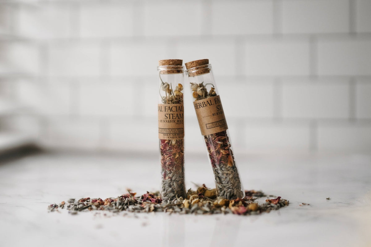 Herbal Facial Steam | Bath Tea with Dried Flowers and Herbs - Luna & Co. SoaperyFace CareSoulistic Root - Essential Oils & Self Care GiftsLuna & Co. Soapery