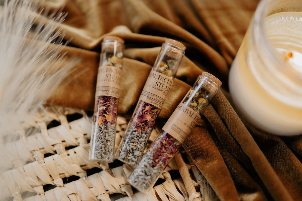 Herbal Facial Steam | Bath Tea with Dried Flowers and Herbs - Luna & Co. SoaperyFace CareSoulistic Root - Essential Oils & Self Care GiftsLuna & Co. Soapery