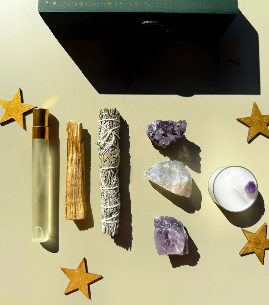 PROTECTING MY ENERGY KIT - Crystal Kit - Smudge - Sage - Palo: THRIVING KIT for "Personal Growth + Balance" - Luna & Co. SoaperyThe 12th MoonLuna & Co. Soapery
