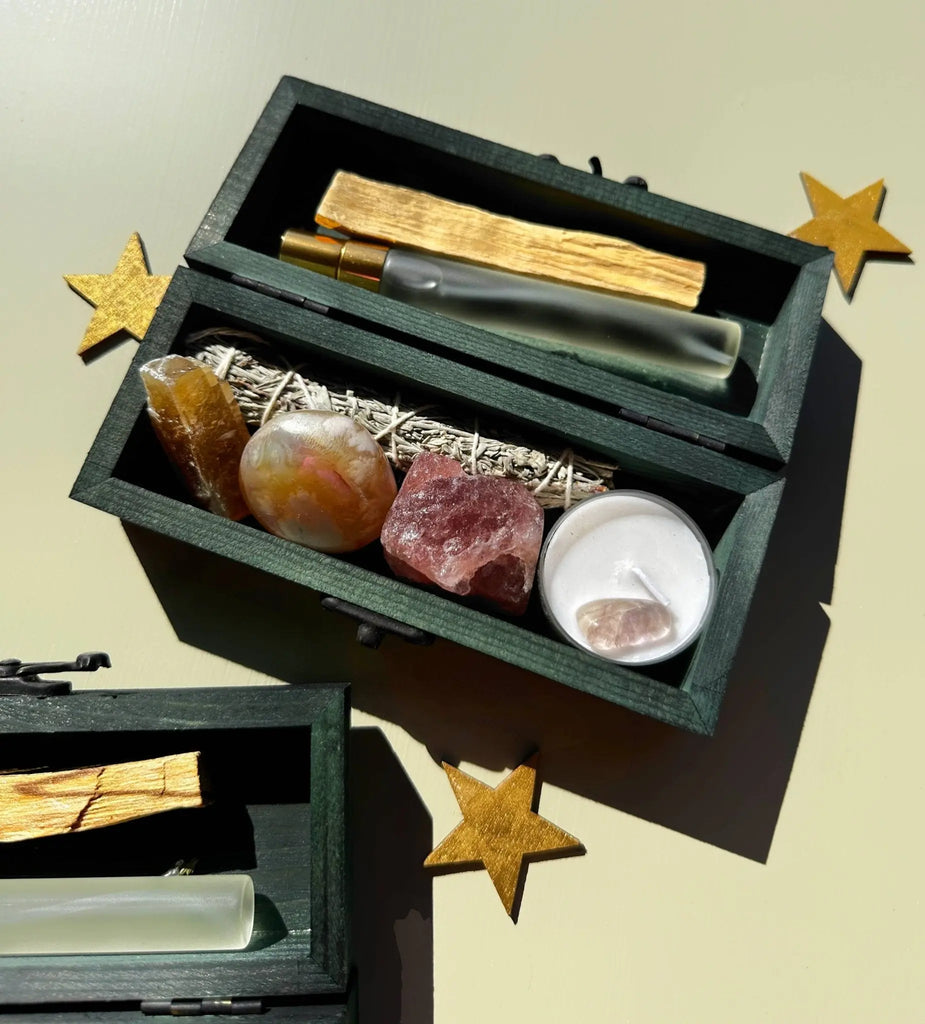 PROTECTING MY ENERGY KIT - Crystal Kit - Smudge - Sage - Palo: THRIVING KIT for "Personal Growth + Balance" - Luna & Co. SoaperyThe 12th MoonLuna & Co. Soapery